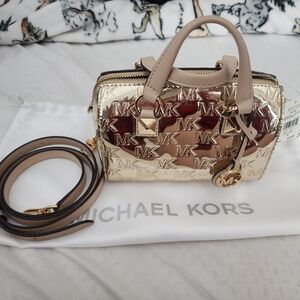 Michael Kors Gold and Tan Women's Bag